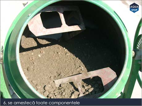 Amestecare componentelor in betoniera