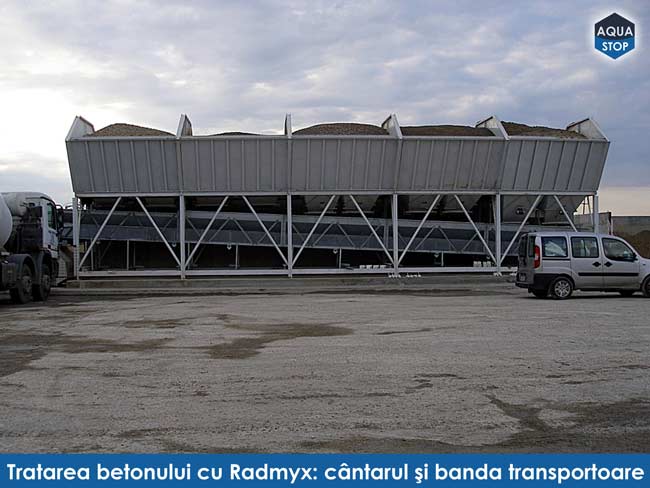 Aditivarea betonului cu Radmyx. Banda transportoare din statia de betoane
